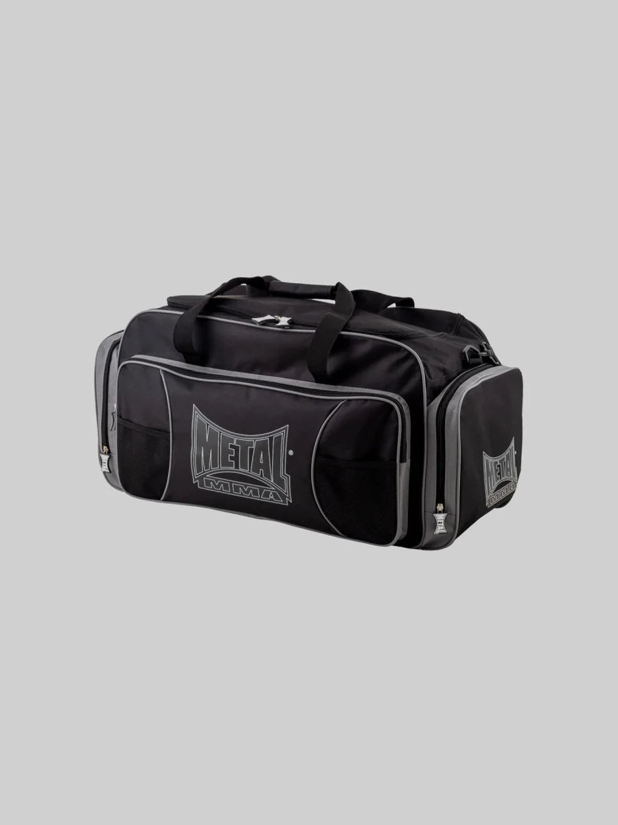 Vista frontal de la Bolsa Deportiva Extra Grande de Boxeo MMA de Metal Negro de 69L