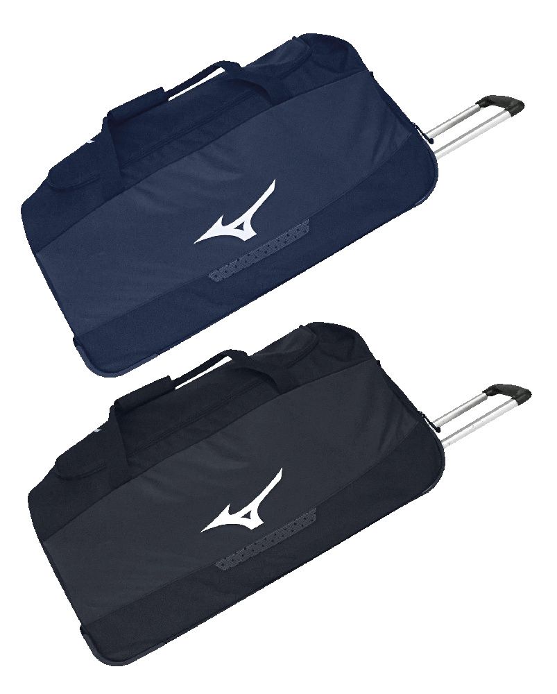Amplia bolsa Mizuno Trolley con ruedas y asa reforzada para deporte y viajes