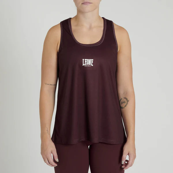Camiseta sin mangas para mujer con logo Leone