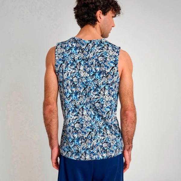 Rear view of the Leone Urban Fighter Camo Ice tank top showing the sporty fit