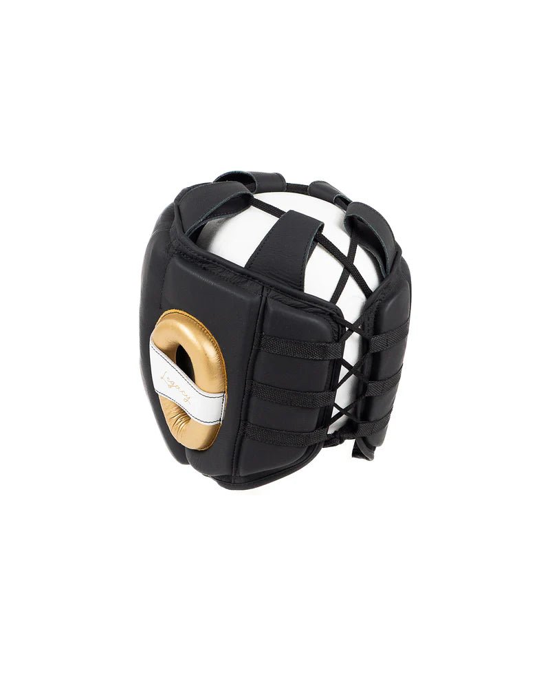 Vista trasera del casco profesional Metal Boxe Legacy con cierre de cordones