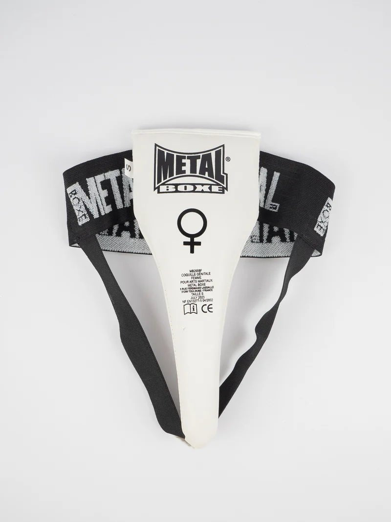 White Metal Boxing kvinnligt skyddsskal för tävlingar och träning