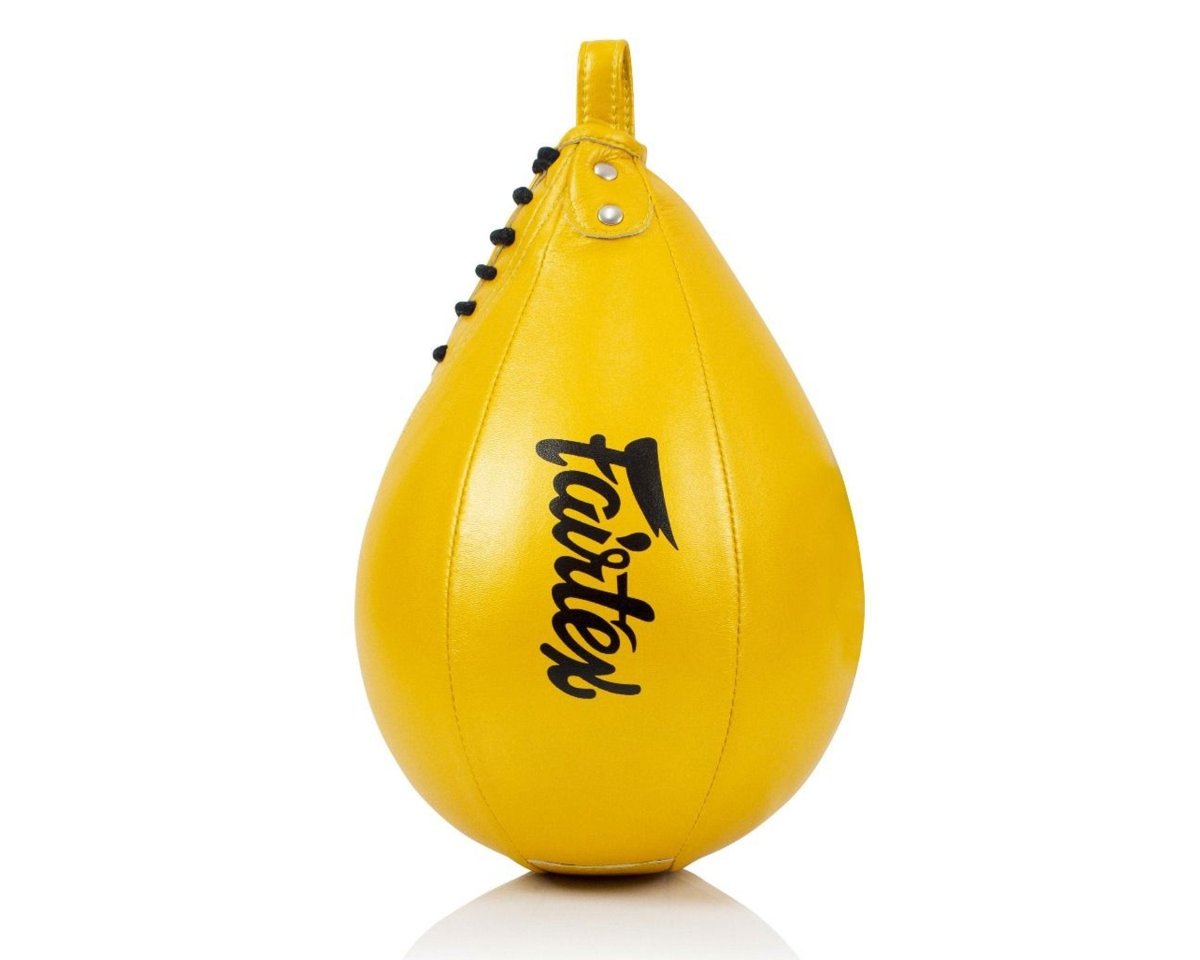 Pera de boxeo Fairtex SB2 en microfibra dorada para la velocidad