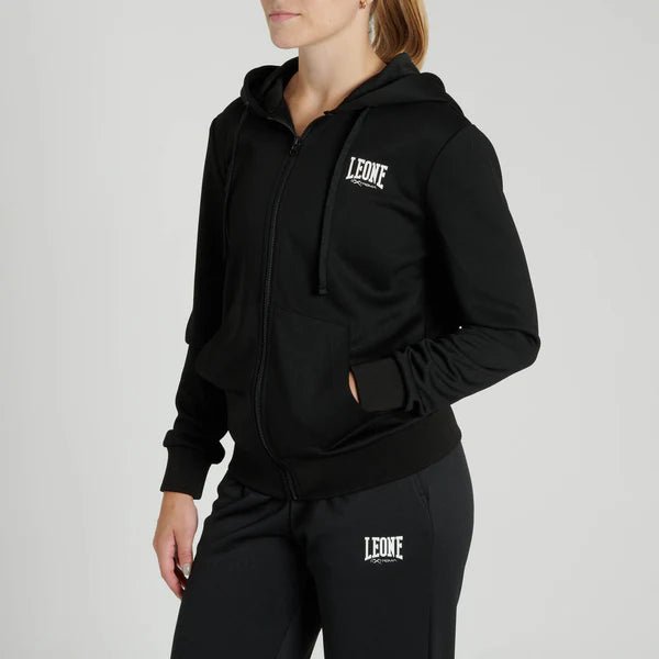 Felpa Donna Leone Logo Cappuccio e Zip - Fight Club Store