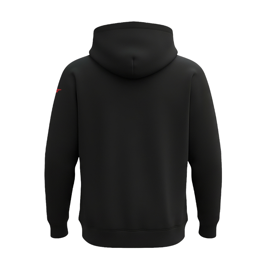 Felpa nel retro Judo Mizuno Fuji con cappuccio colore nero e loghi bianchi.