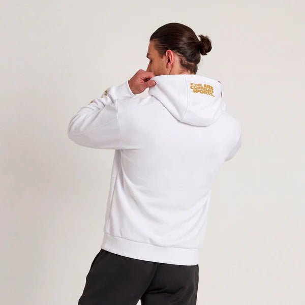 Sweat technique Leone 1947 ligne DNA avec capuche, couleur blanche au dos