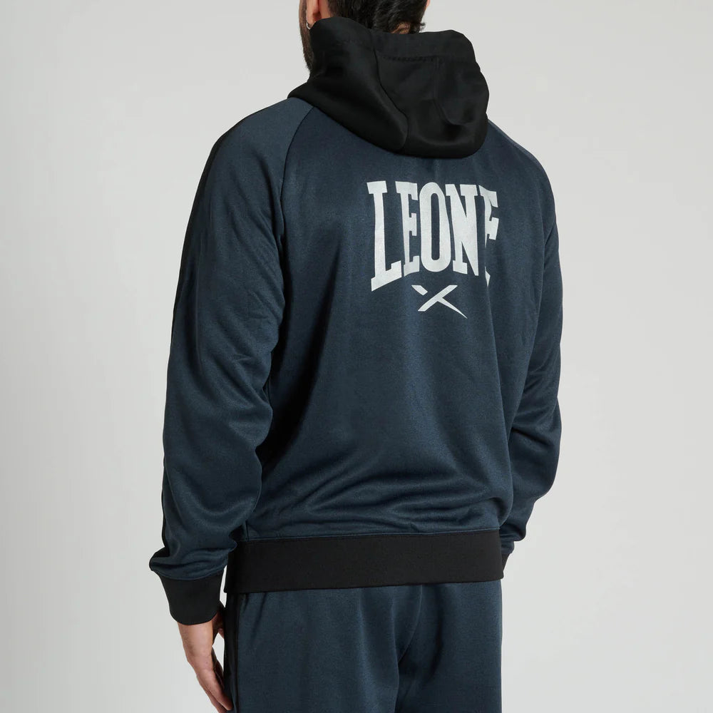 Sudadera Leone jaspeada con capucha y cremallera