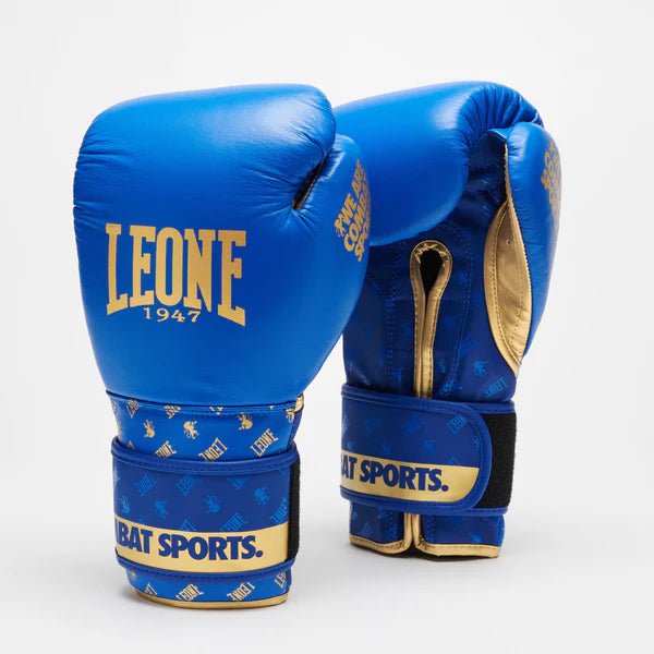 Par de luvas técnicas Leone 1947 DNA azul WAKO aprovado para Kick Boxing