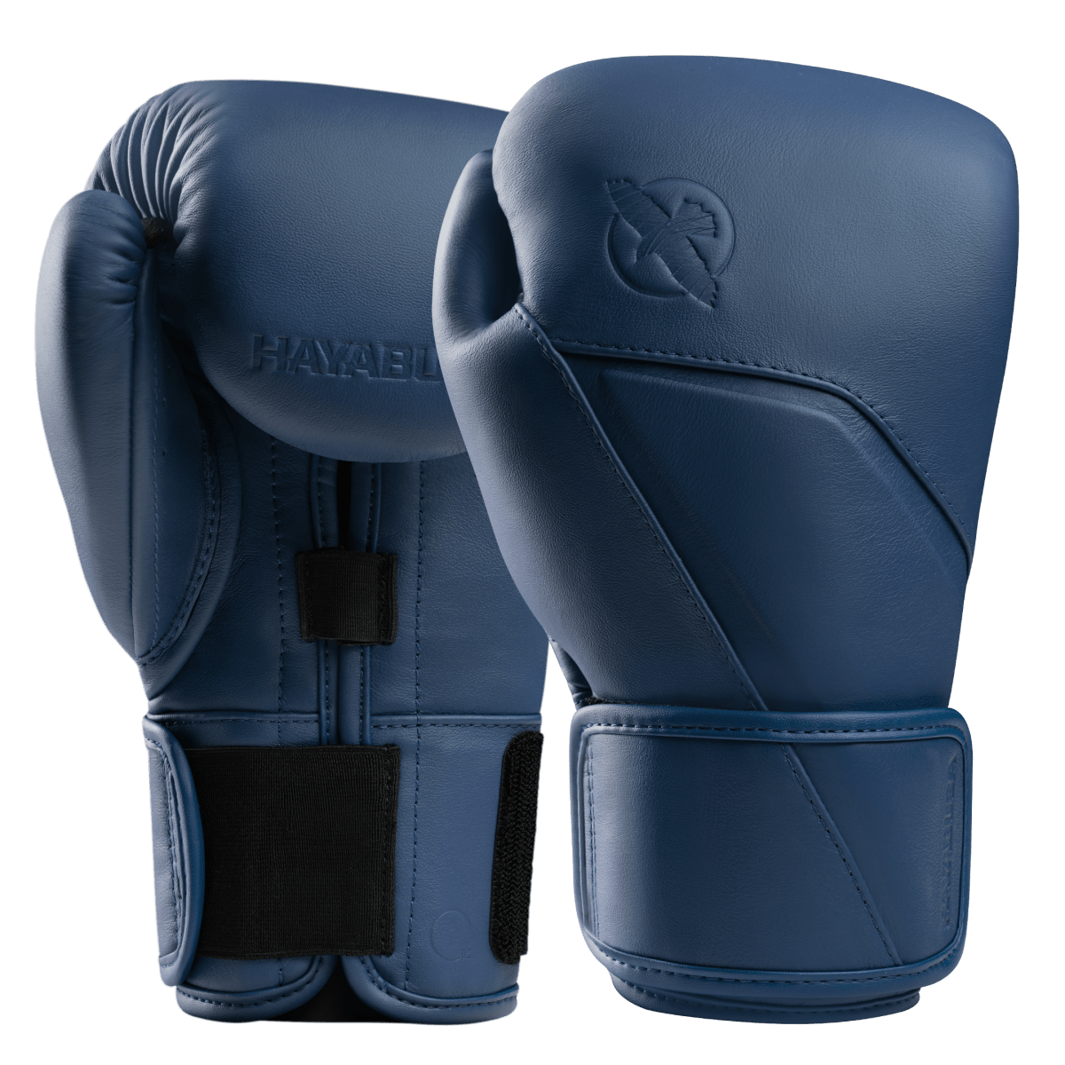 Par de luvas de boxe Hayabusa E1 em couro azul Dusk, proteção total para bolsa e perfuradores