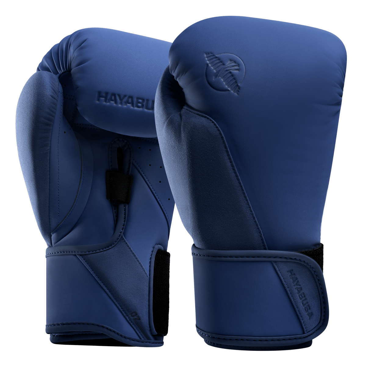 Luvas de boxe azuis Hayabusa T360 vistas de frente em close-up