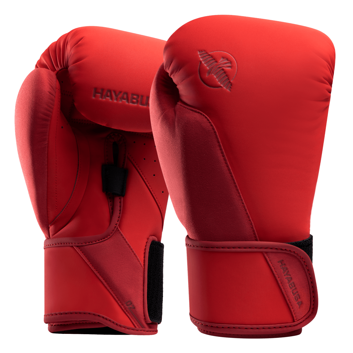 Luvas de boxe vermelhas Hayabusa T360 vistas de frente em close-up