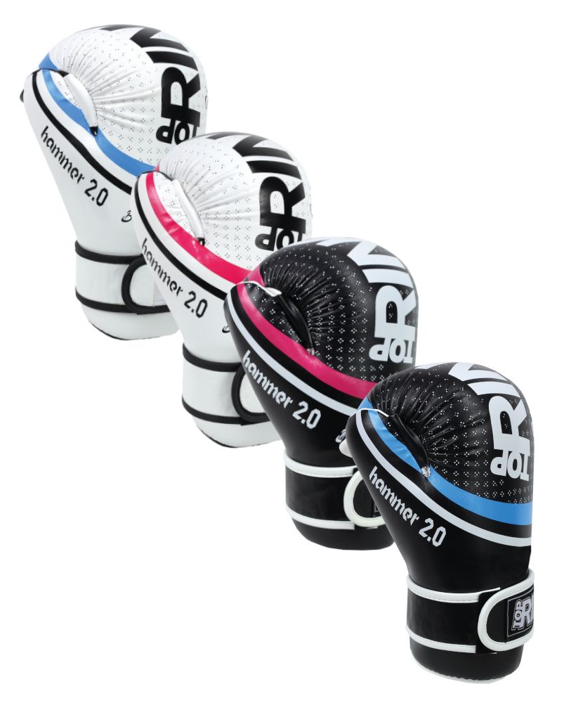 Guantes TOP RING HAMMER 2.0 semi contacto contacto completo Lucha de Puntos Negro Fucsia