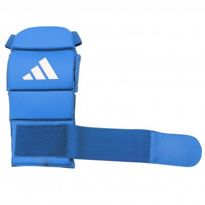 Detalle del cierre desprendible de los guantes Adidas Ju Jitsu azules