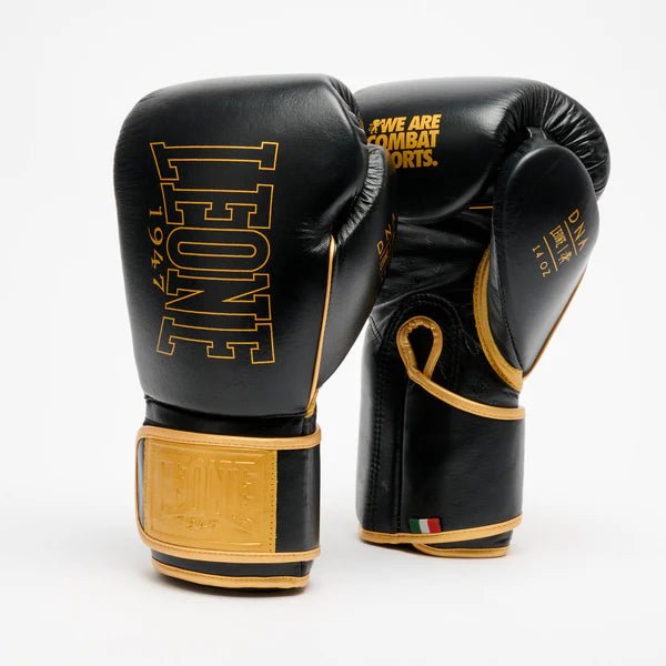 Paire de gants professionnels LEONE DNA Premium en cuir de buffle noir