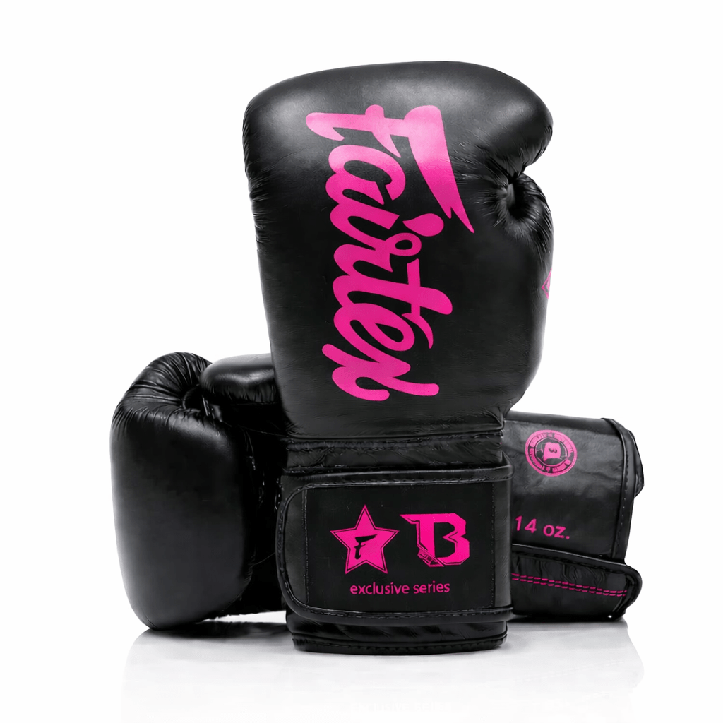 Luvas de boxe Fairtex FXB pretas e rosa