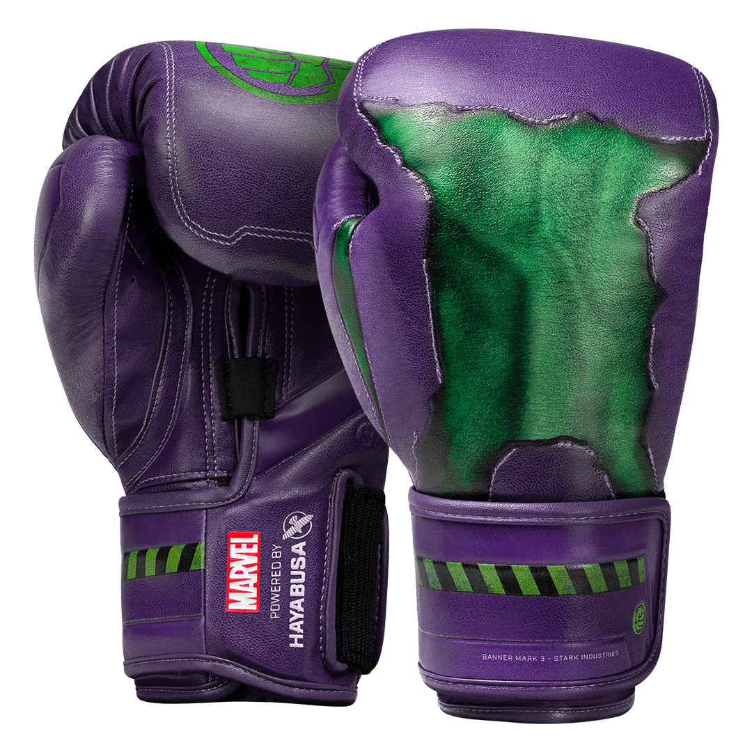 Pereche de mănuși de box Hayabusa Marvel Hulk Hero Elite violet și verde