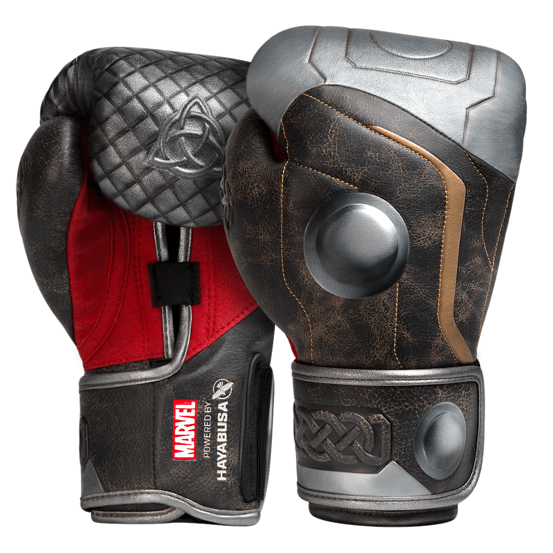 Pereche de mănuși de box Hayabusa Marvel Thor Hero Elite maro și argintiu