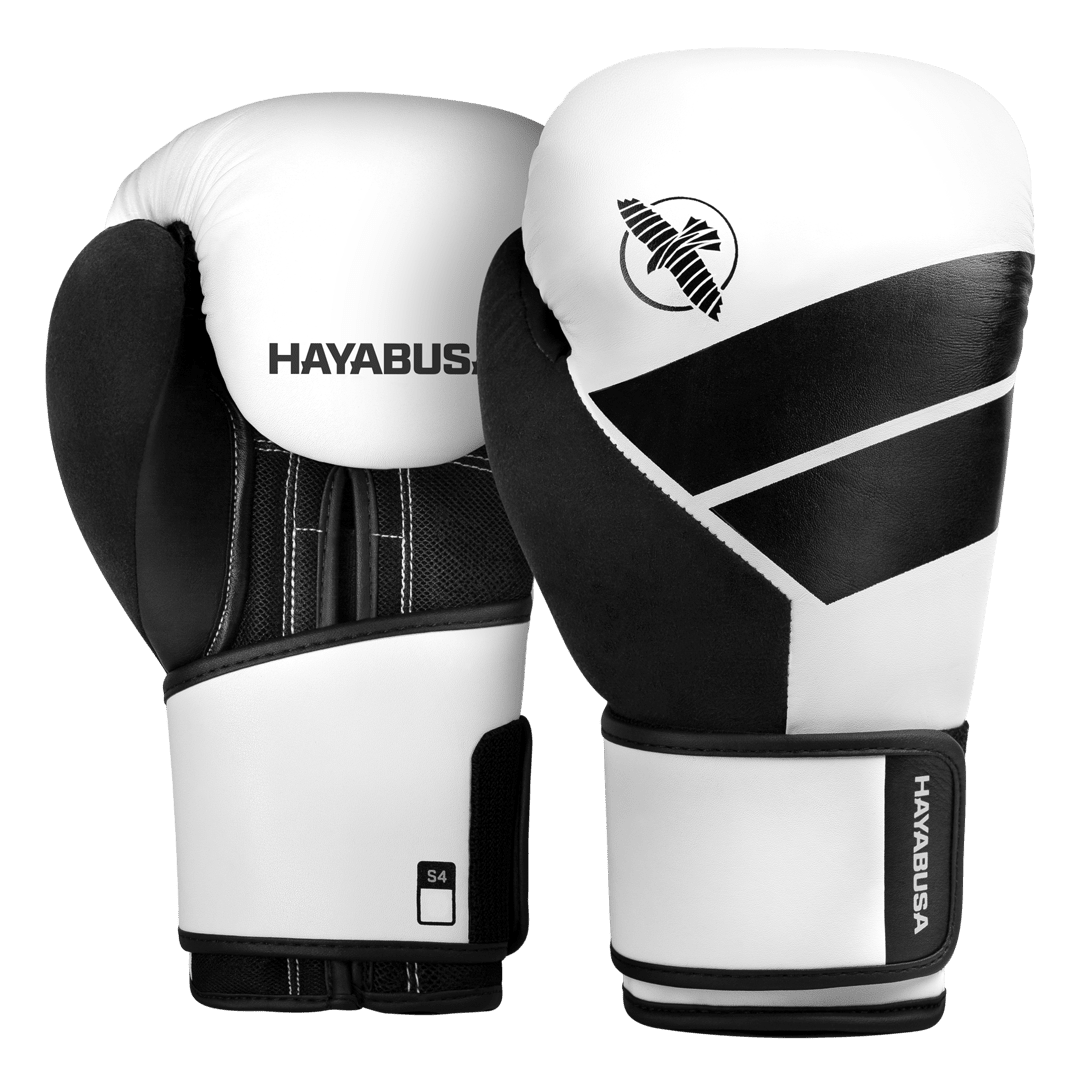 Vedere generală pereche de mănuși de box Hayabusa S4 albe