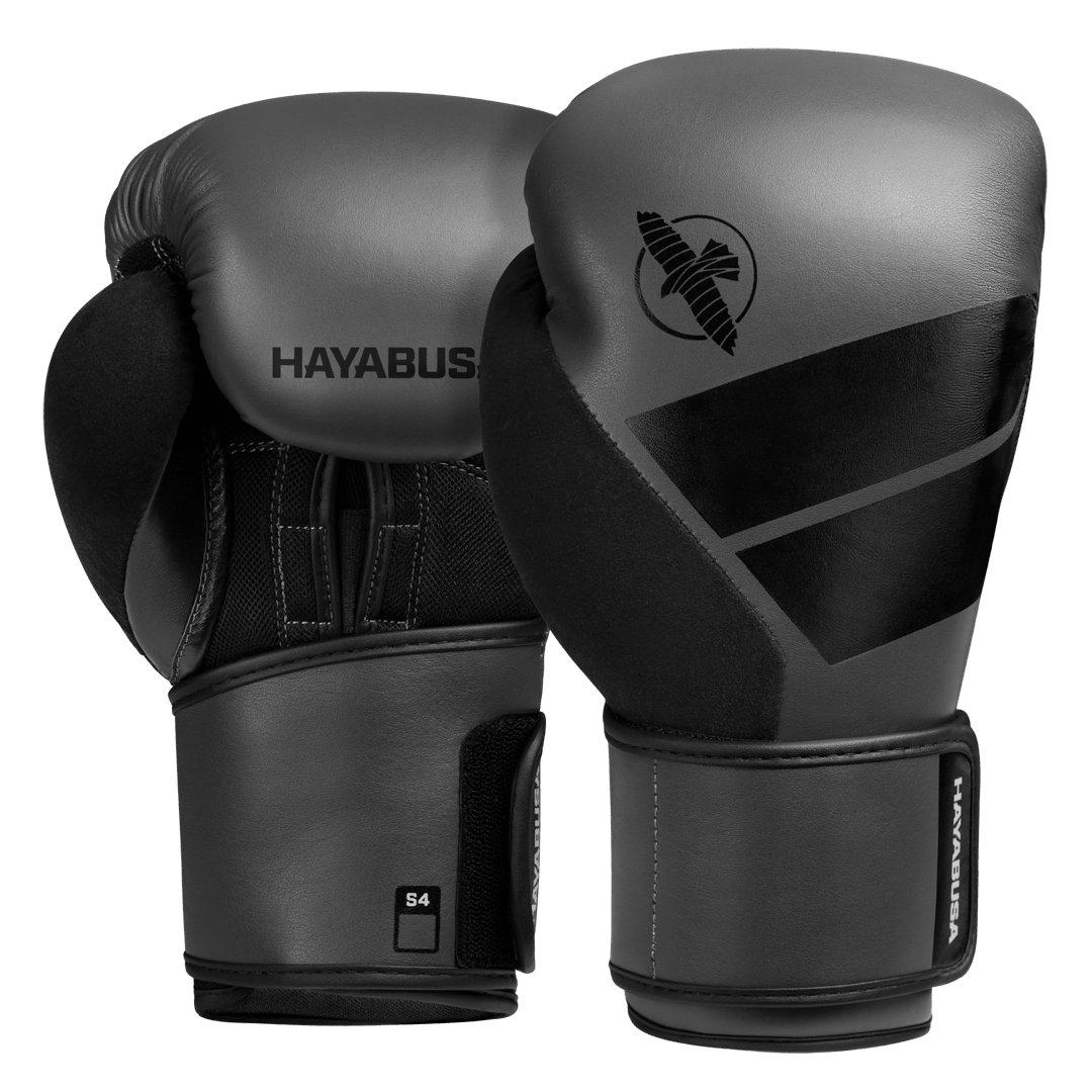 Conjunto de luvas de boxe Hayabusa S4 em cinza antracite