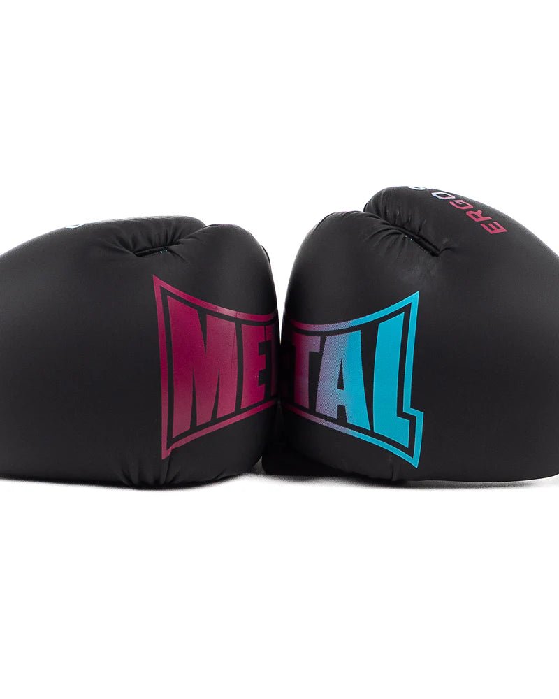 Czarne rękawiczki Miami Vibe ze skoordynowaną grafiką Metal Boxe na kostkach.