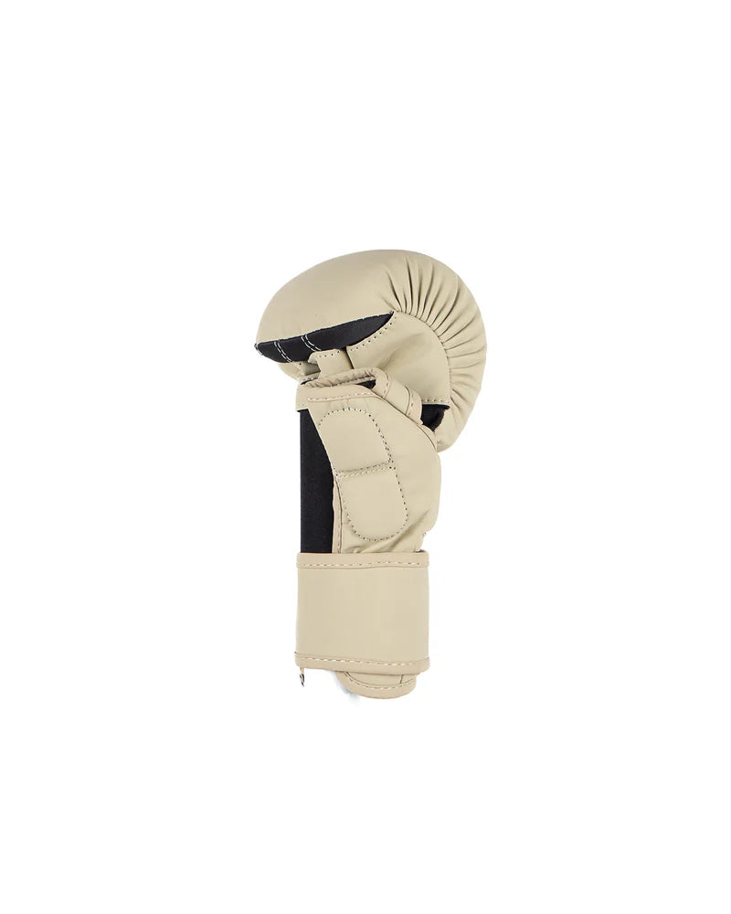 Vista del palmo guanti MMA Metal Boxe The Shell beige grip e flessibilità per grappling