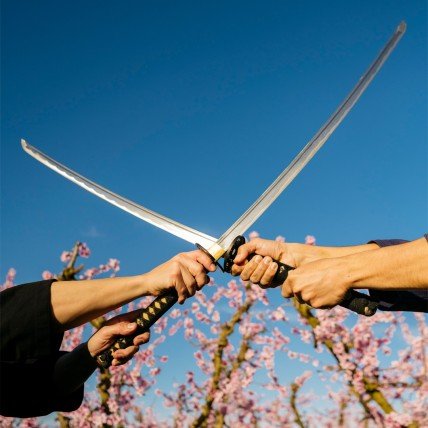 Katana Decorativa in Acciaio Forgiato Nera - Fight Club Store
