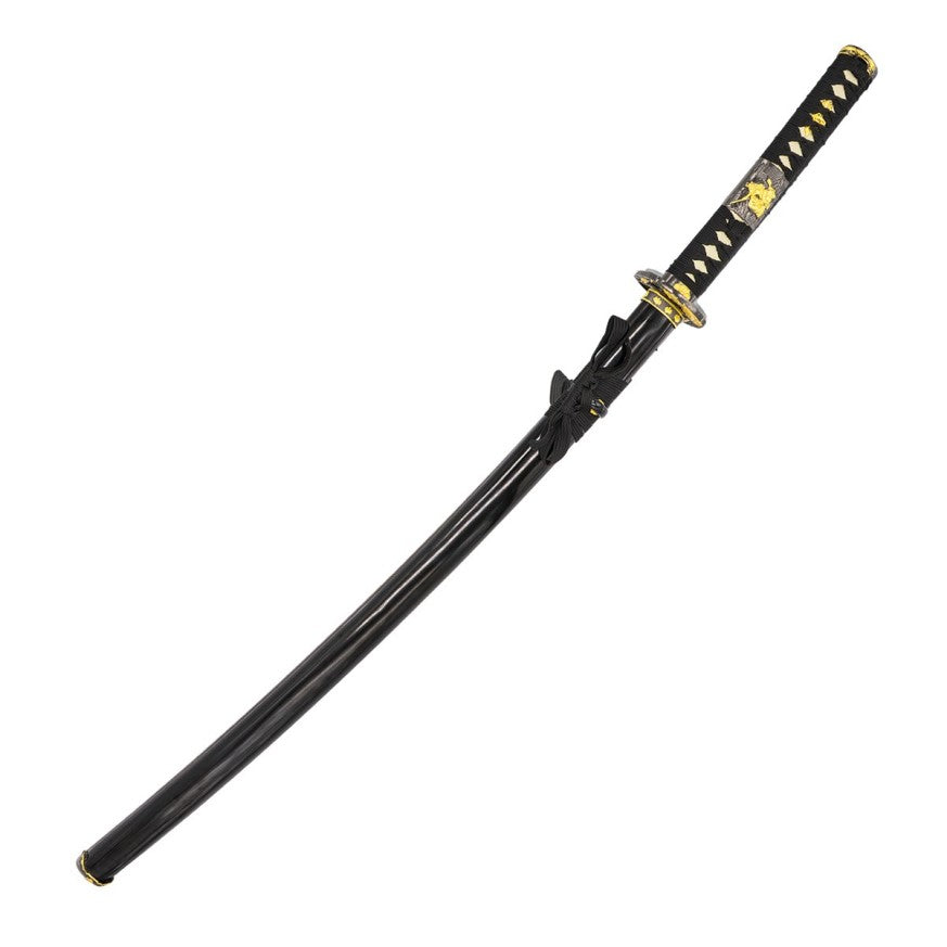 Katana Decorativa in Acciaio Inox Nera e Oro