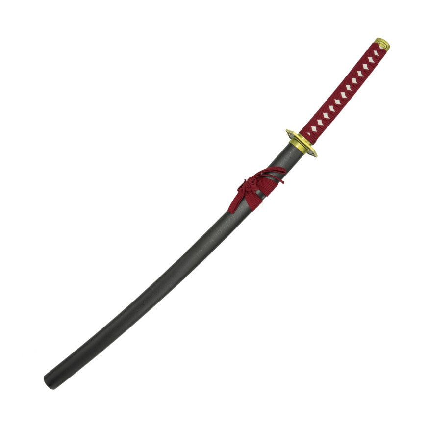 Katana Decorativa in Acciaio Inox Bordeaux e Oro