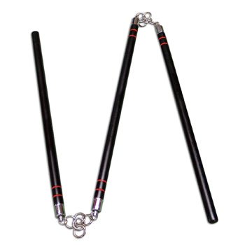 Nunchaku in Legno Tondo Staff Tre Pezzi 220 cm - Fight Club Store