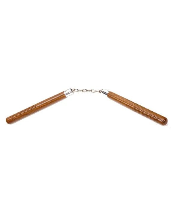 Nunchaku in Legno Naturale Tondo con Catena - Fight Club Store