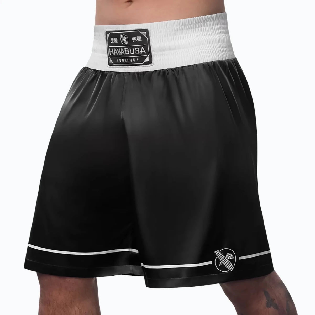 Hayabusa boxing shorts black front