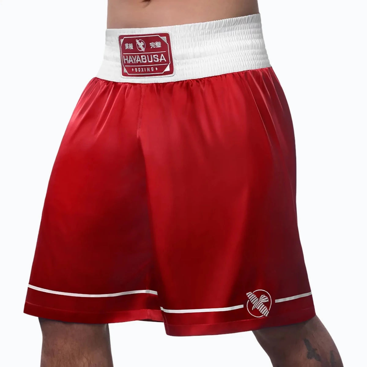 Hayabusa boxing shorts red front