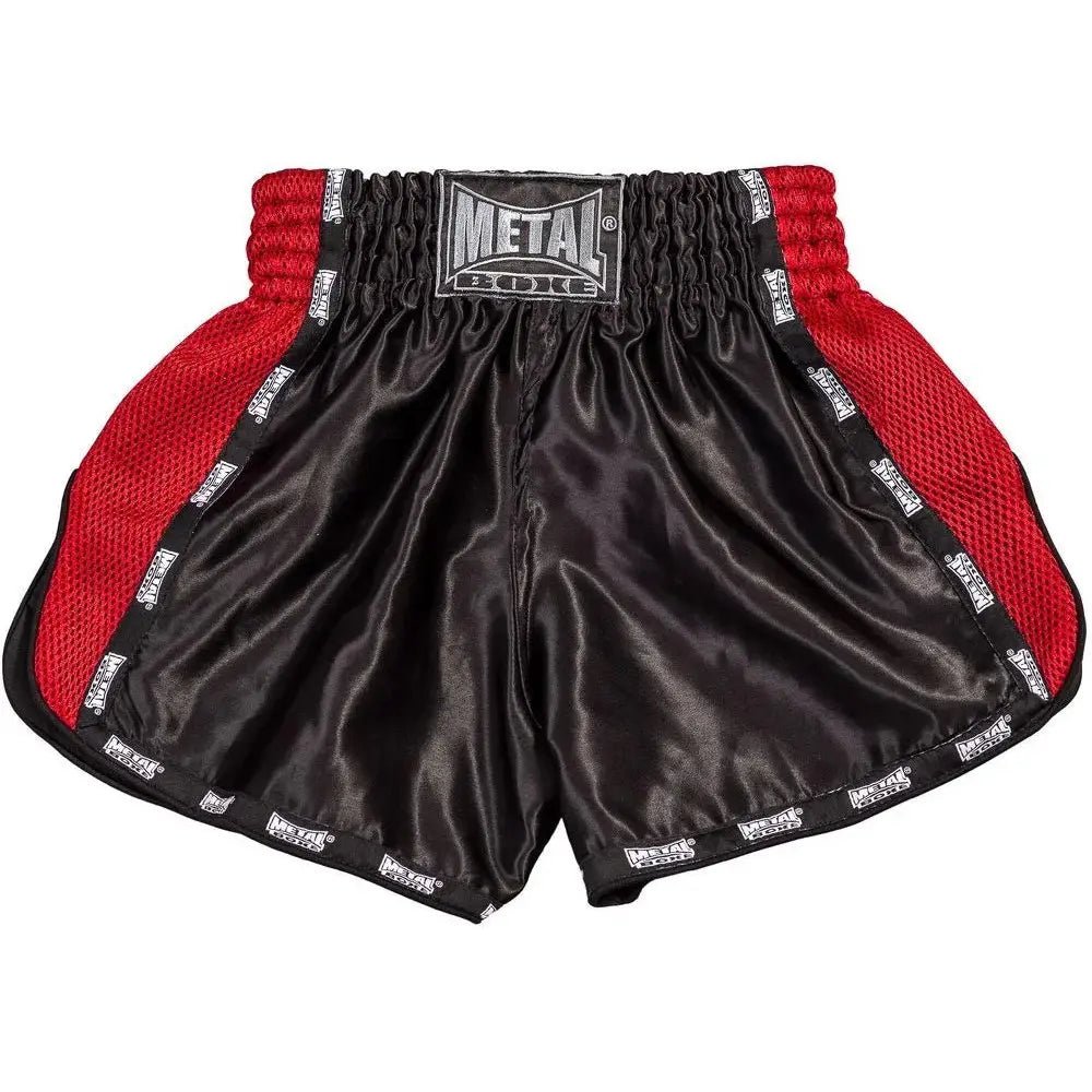 Framifrån Kickboxningsshorts för män Metal Boxe Extrem svart röd för sparring