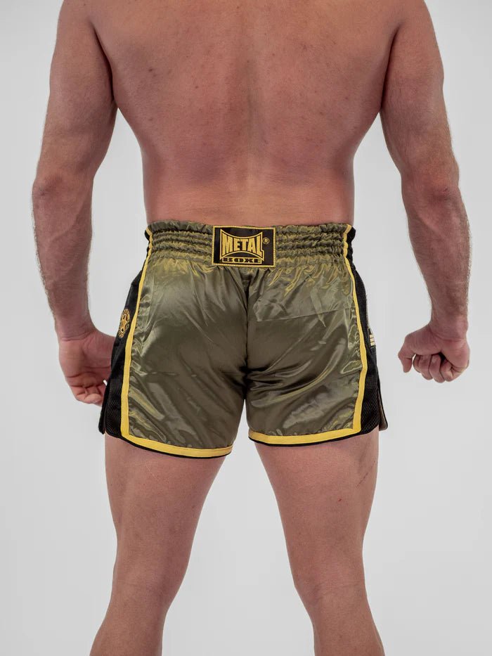 Bakifrån Muay Thai shorts för män Metal Boxing Extrem militärgrön hög motståndskraft