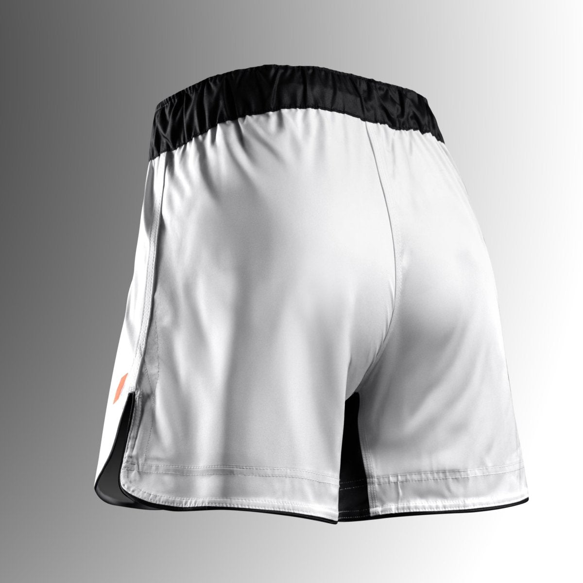 Vista trasera del pantalón corto blanco Hayabusa Apex 3/4, costuras planas reforzadas