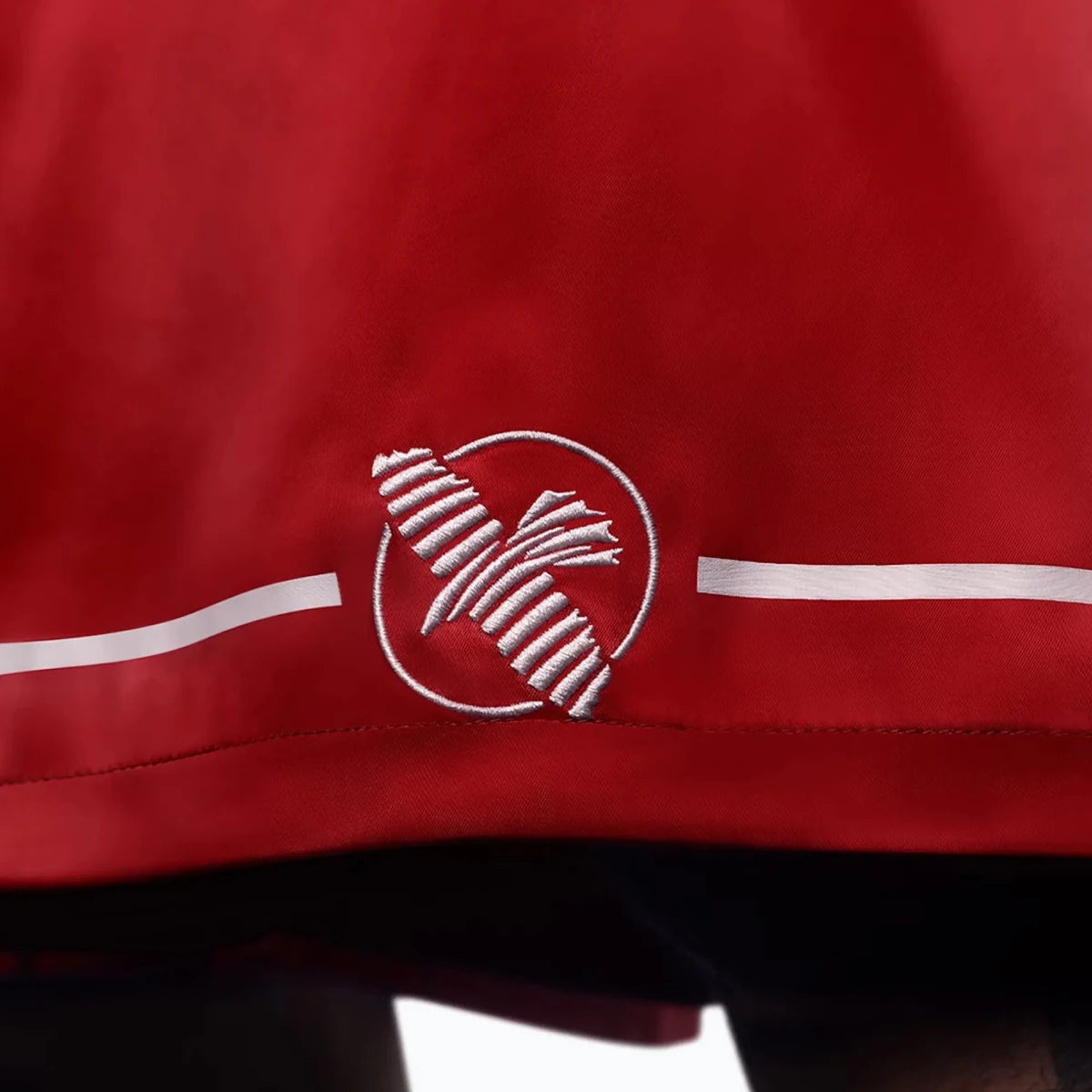 Hayabusa logo embroidered patch for red boxing shorts