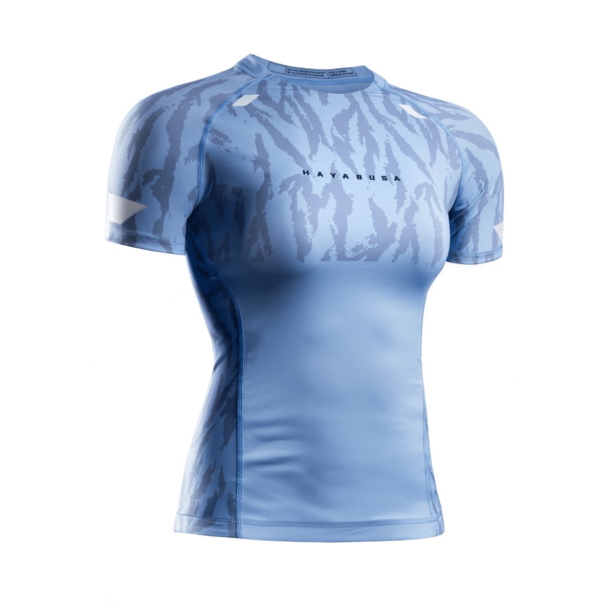 Vista frontal de la lycra azul claro para mujer Hayabusa Apex, compresión graduada para atletas femeninas