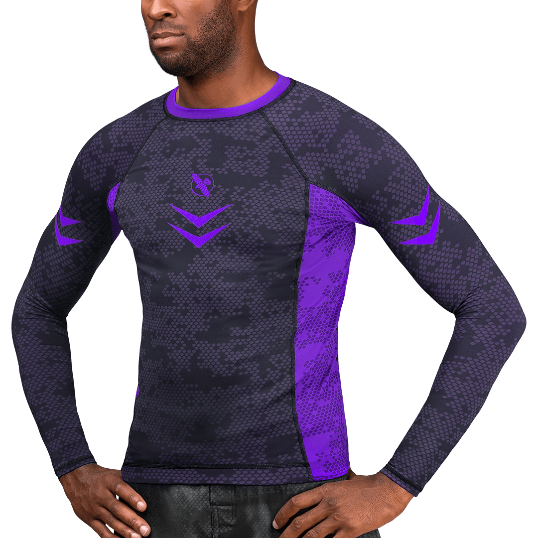 Vista frontal de la lycra morada Hayabusa Clasificado, ajuste de compresión de élite