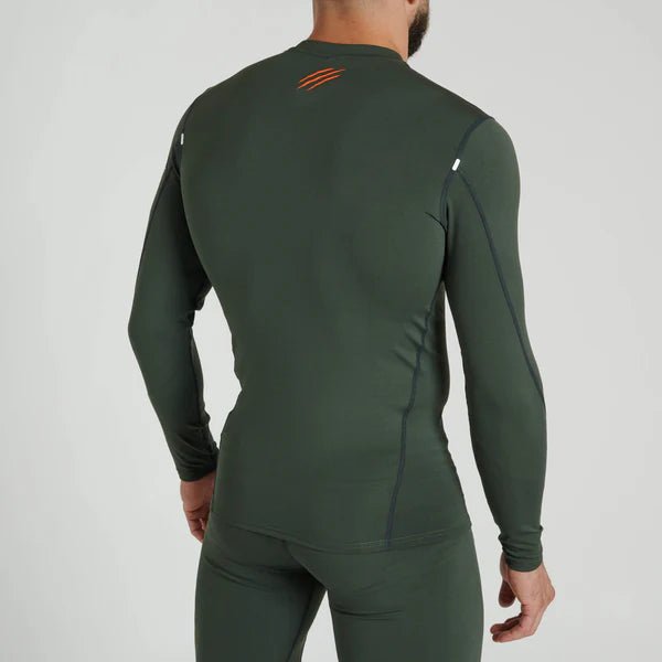 Vue arrière du rashguard Leone Primal Instinct vert, protection totale