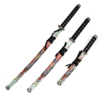 Set di 3 Katana Samurai Decorative con Supporto