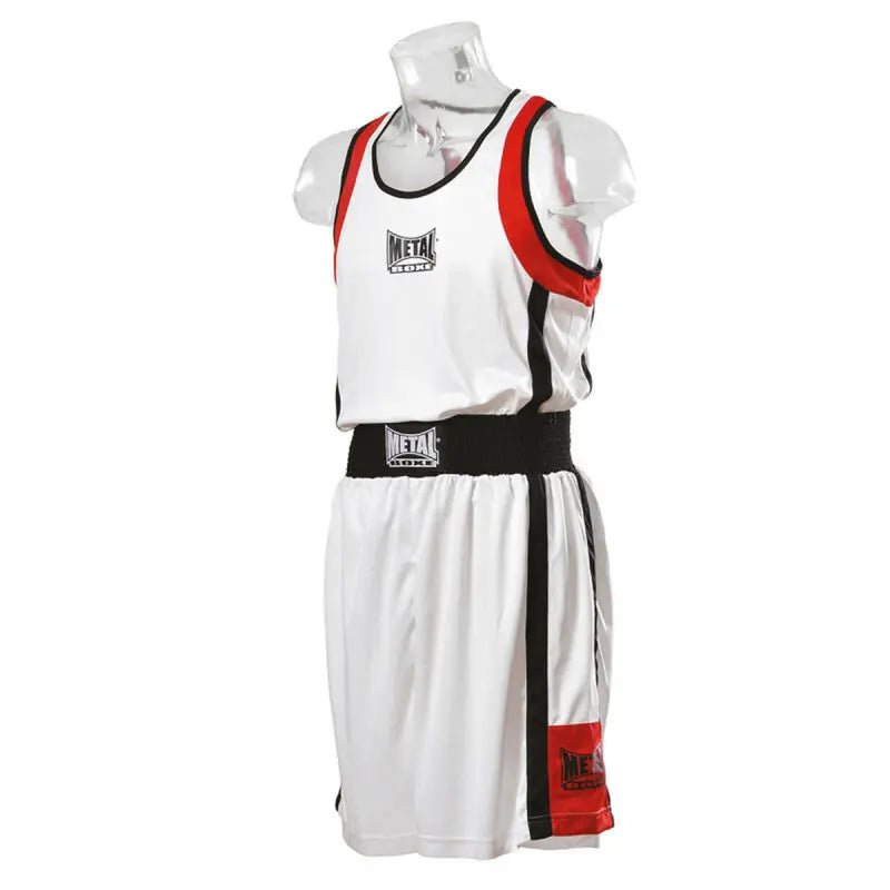 Vista frontal principal set de boxeo infantil Metal Boxe blanco