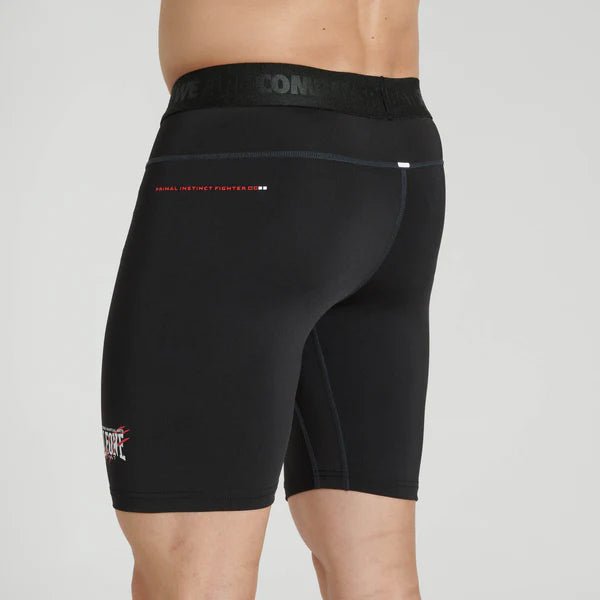 Rear view of the Leone Primal Instinct black compression shorts