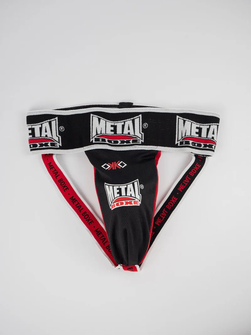OKO Extra Cup svart teknisk jockstrap med skyddsskal isatt