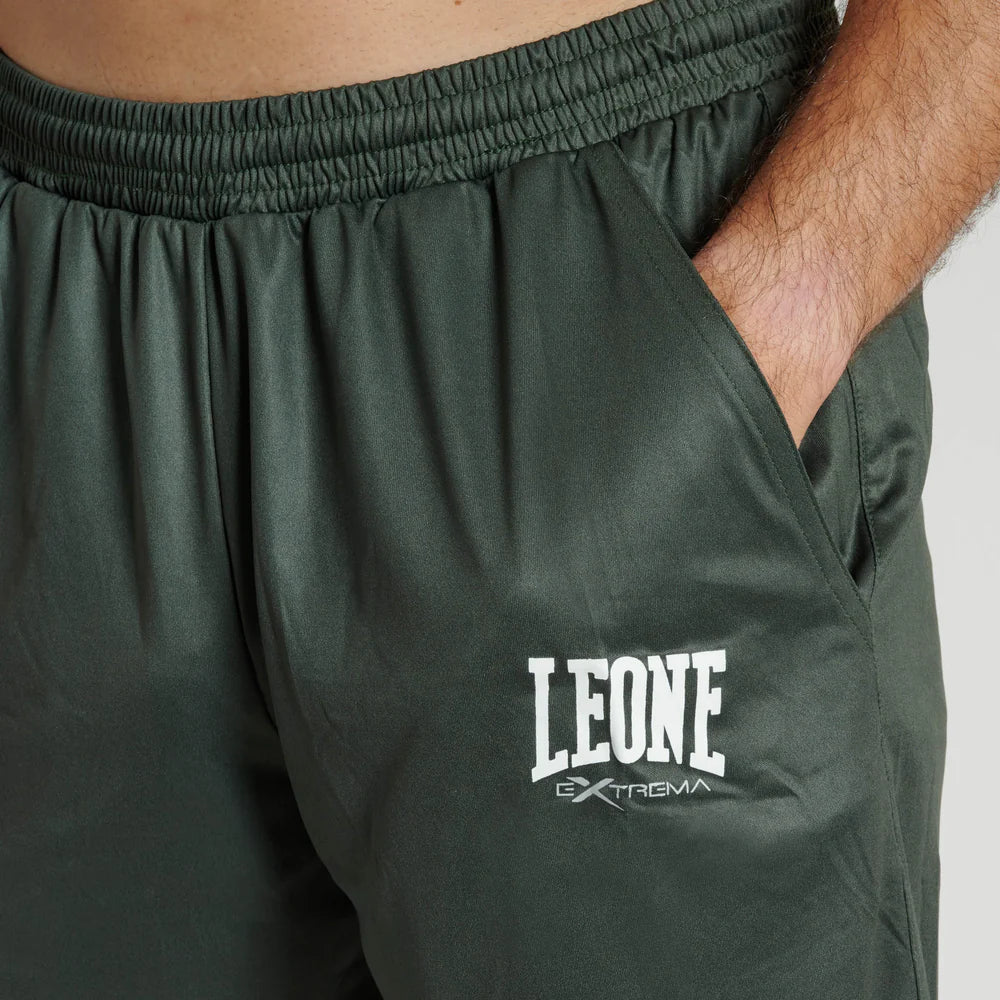 Pantalones cortos Leone Logo al aire libre | Pantalones cortos de entrenamiento estilo de vida Verde y Negro