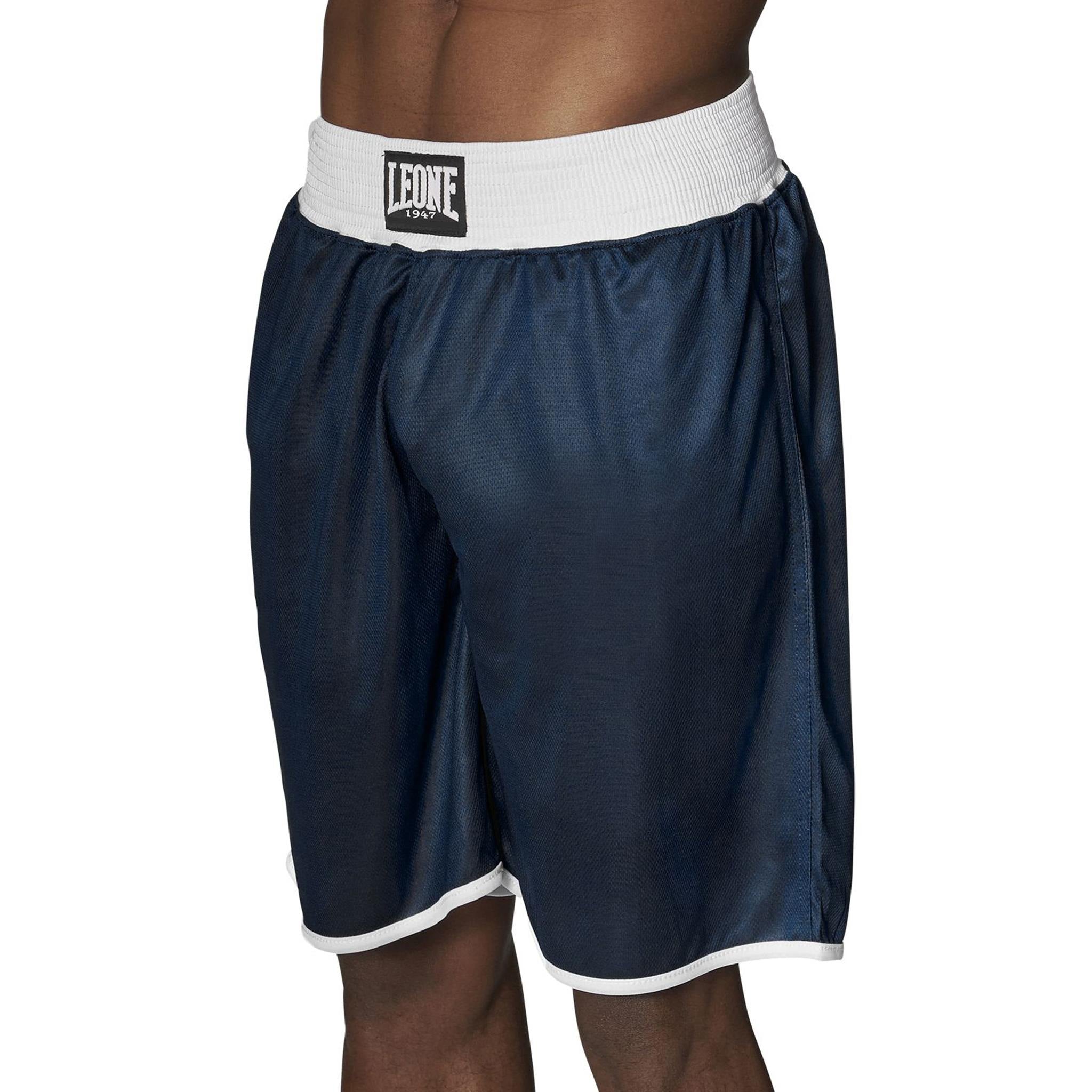 Pantalones cortos de boxeo Leone dobles reversibles rojo azul