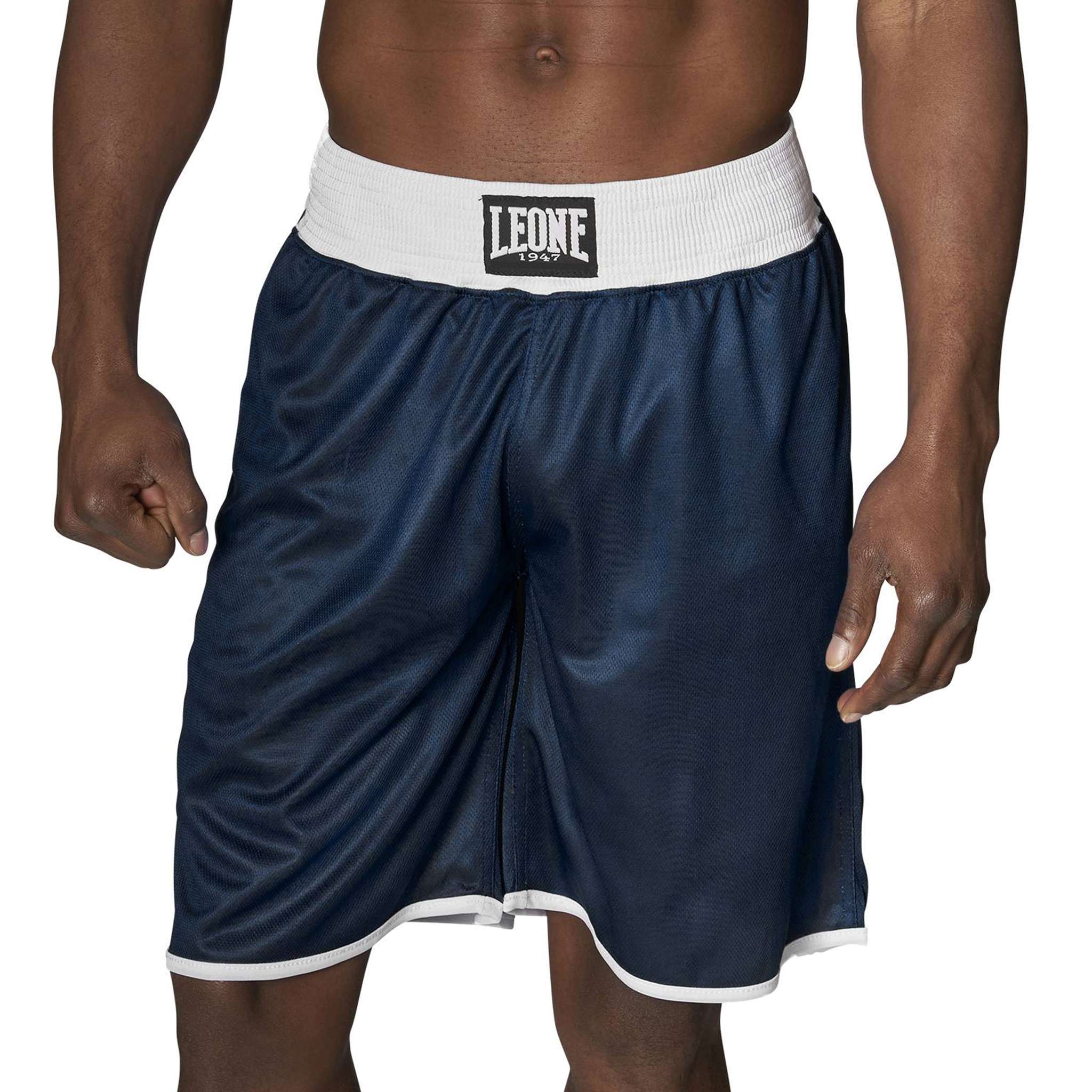 Pantalones cortos de boxeo Leone dobles reversibles rojo azul