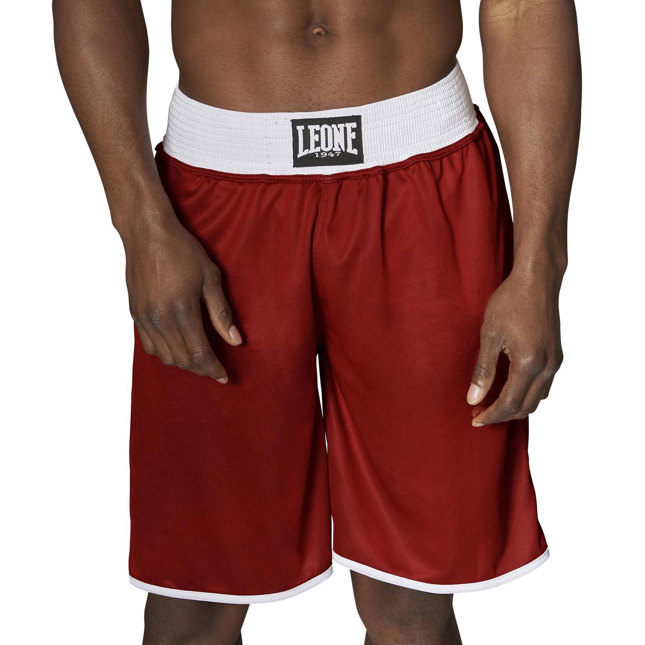 Pantalones cortos de boxeo Leone dobles reversibles rojo azul
