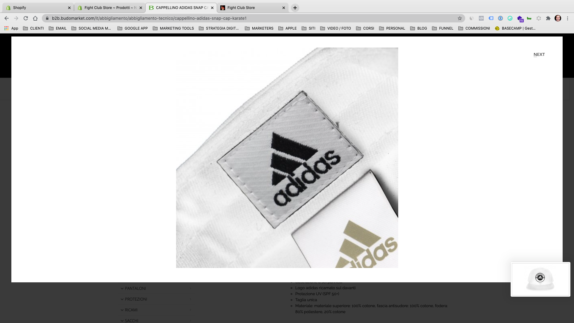 Gorra Adidas Ajustable Karate