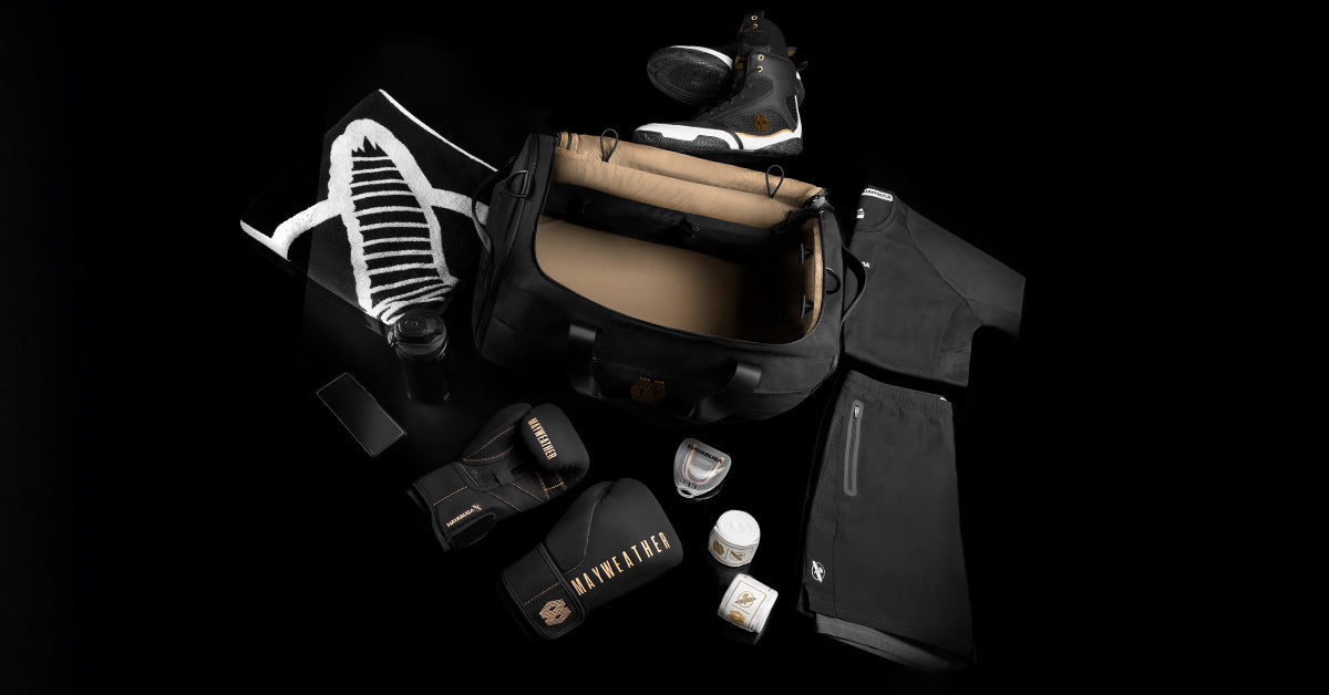 Dettaglio interno Airstream e tasca guantoni del borsone Mayweather