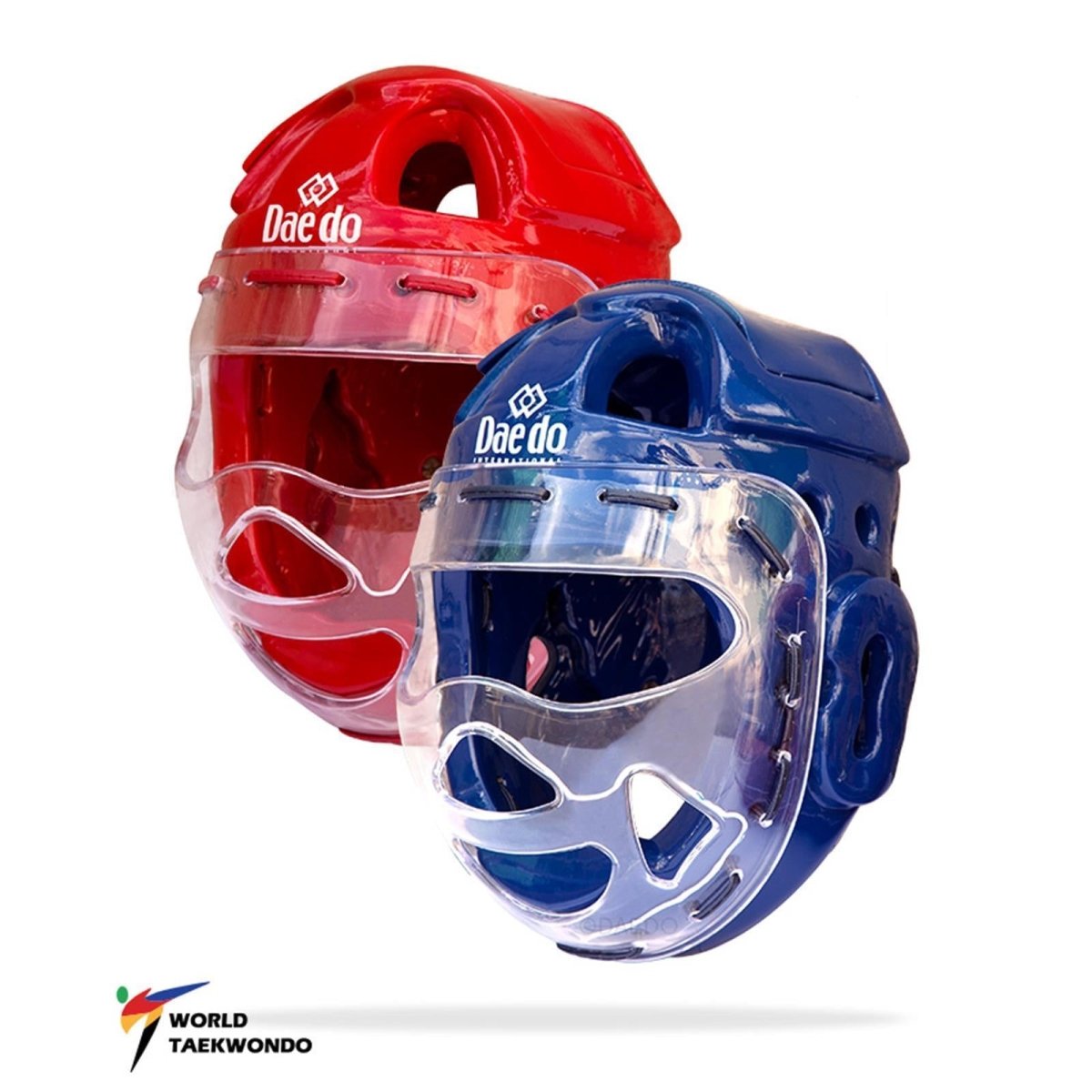 Casque électronique Daedo GEN 3 bleu et rouge avec visière de protection homologuée WT